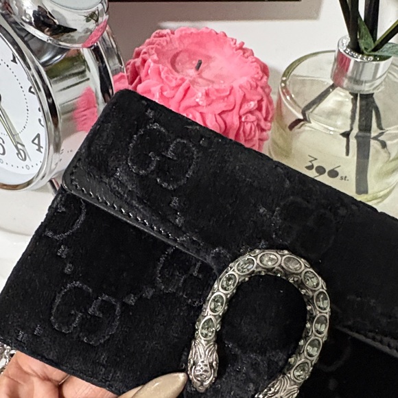 Gucci Dionysus Super Mini Velvet GG Chain Bag Black + Original Dust Bag - Picture 13 of 17